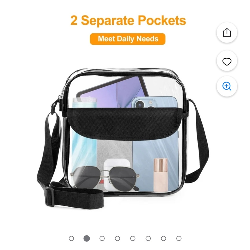 NWT Transparent Black Crossbody Bag